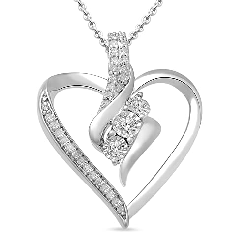 Amazon Collection Diamond 3 Stone Pendant Necklace